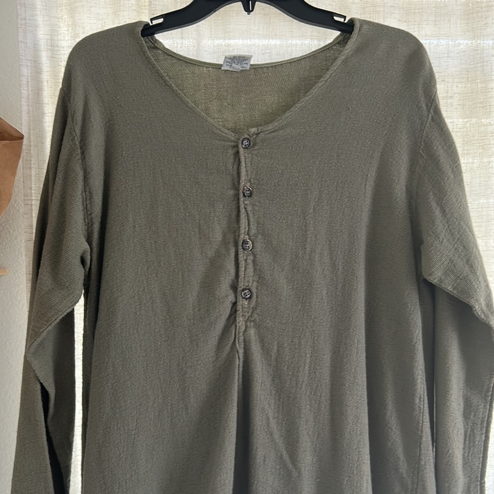 Cp Shades Green Button Front Comfy Tunic - image 4